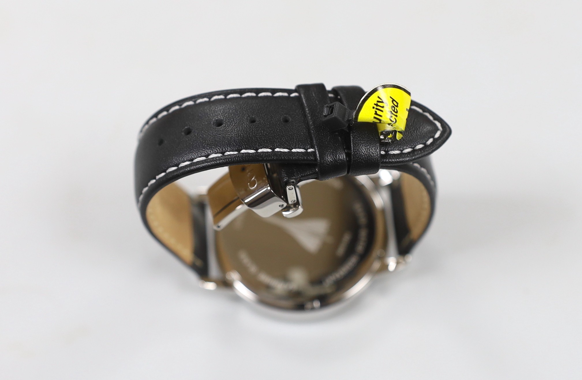 A gentleman's stainless steel Limited Edition Concorde Dual Time 1976-2003 commemorative quartz wrist watch, case diameter 46mm, on leather strap, with original box and papers.
